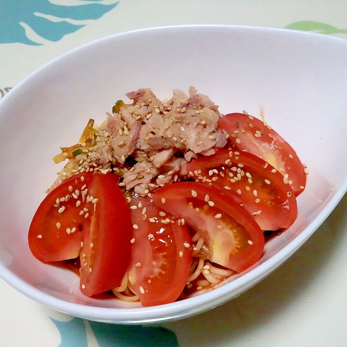 ツナトマトのビビン素麺＋＋